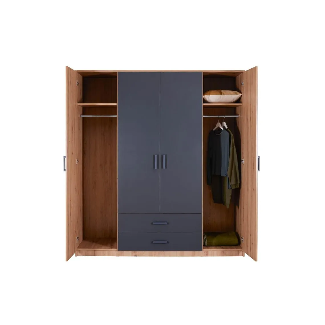 Armoire LIORA 4 Portes en Bois - Marron  | 3 Suisses