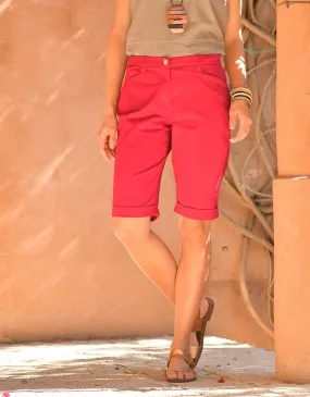 Bermuda stretch framboise - Pantalons