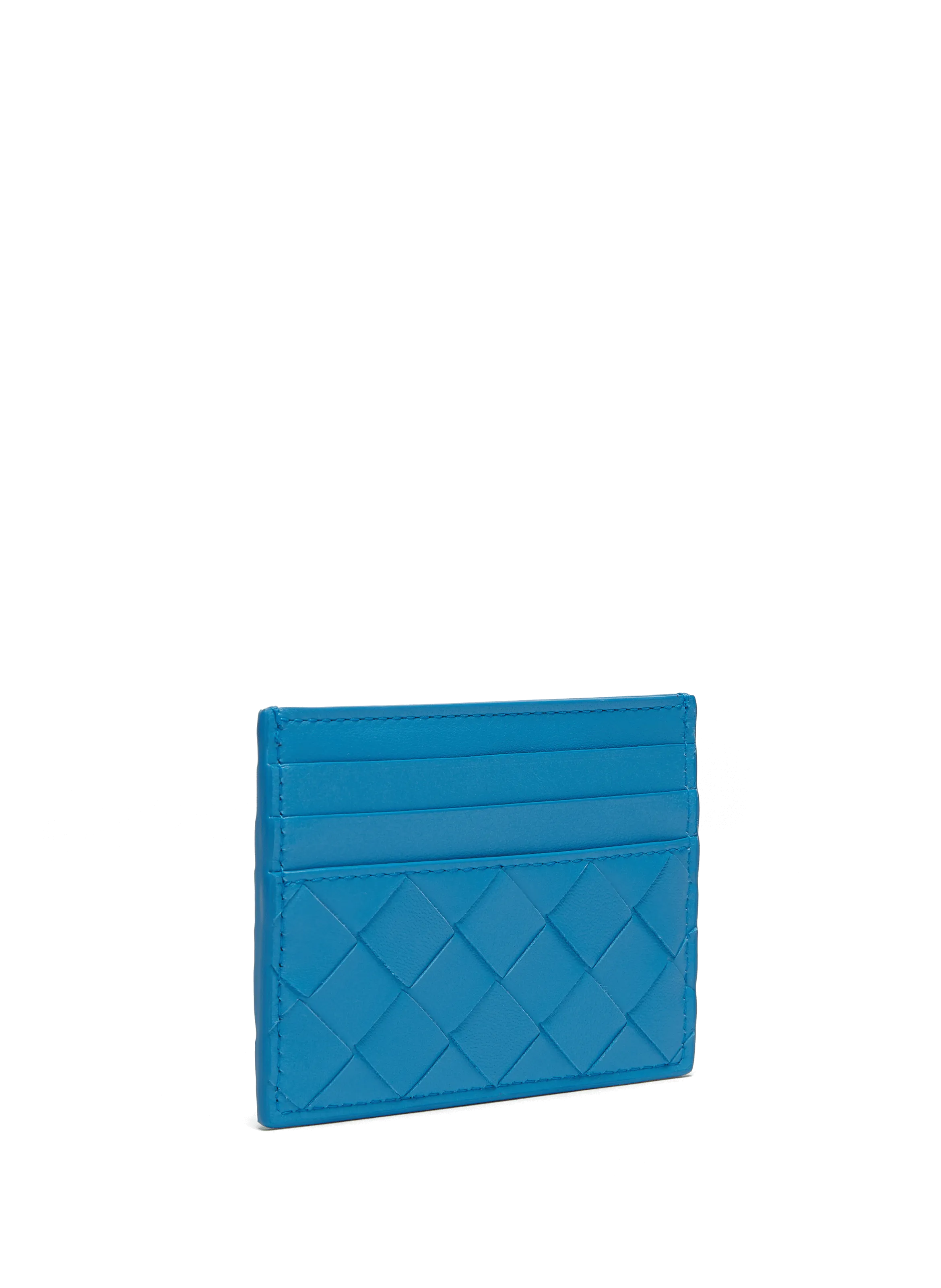 BOTTEGA VENETA  Porte-cartes en cuir tressé - Bleu