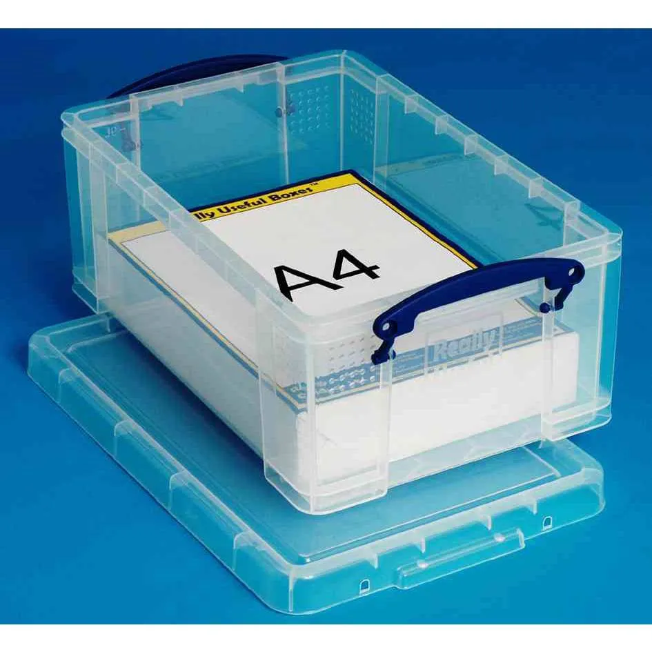 Boîte plastique 9 L transparent incolore, recyclé, couvercle amovible
