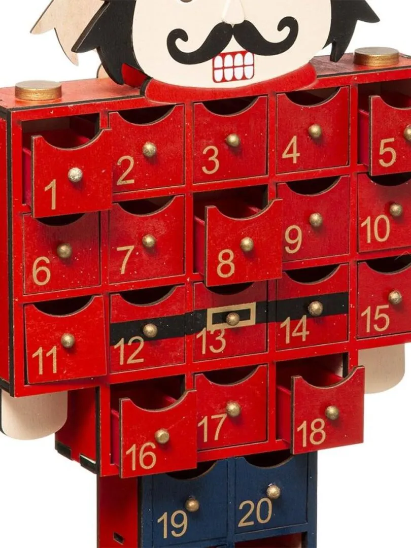 Calendrier de l'Avent casse noisette - Rouge