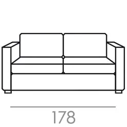 Canapé 156 cm - 2 accoudoirs 11 cm 