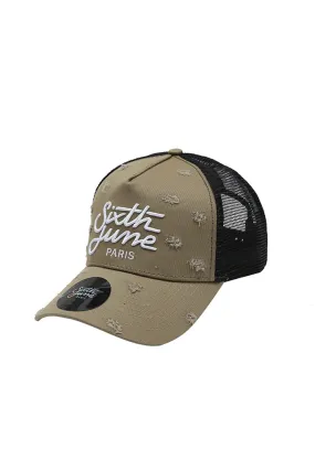 Casquette destroy Sixth June mesh beige