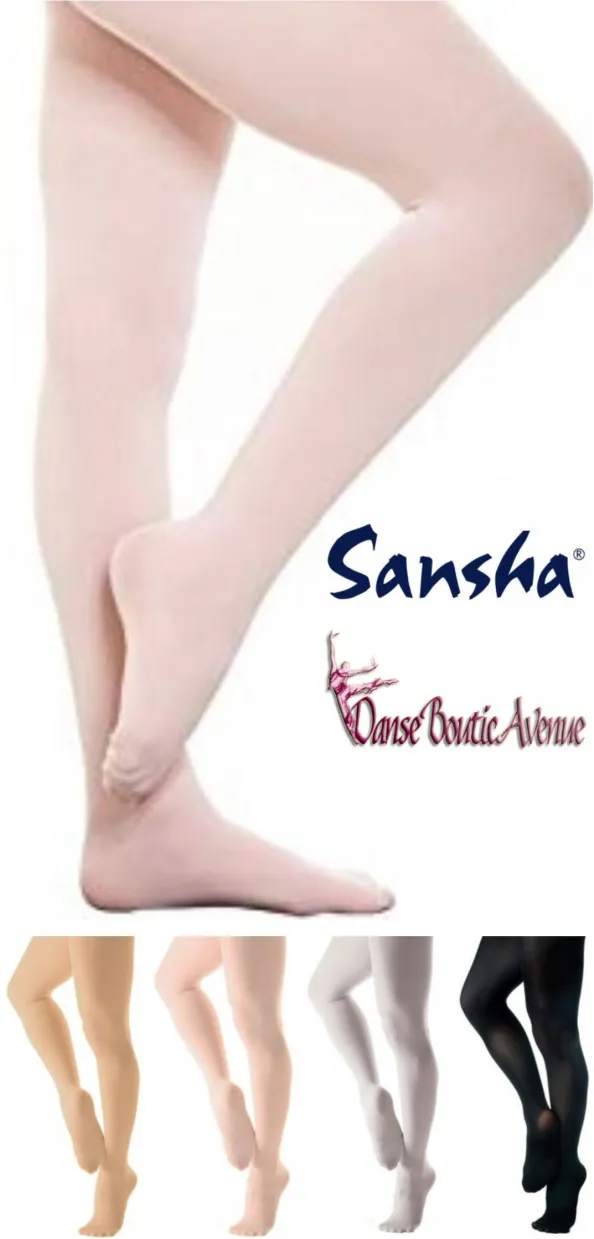 COLLANTS DANSE AVEC PIEDS ENFANTS ADULTES SANSHA T99 