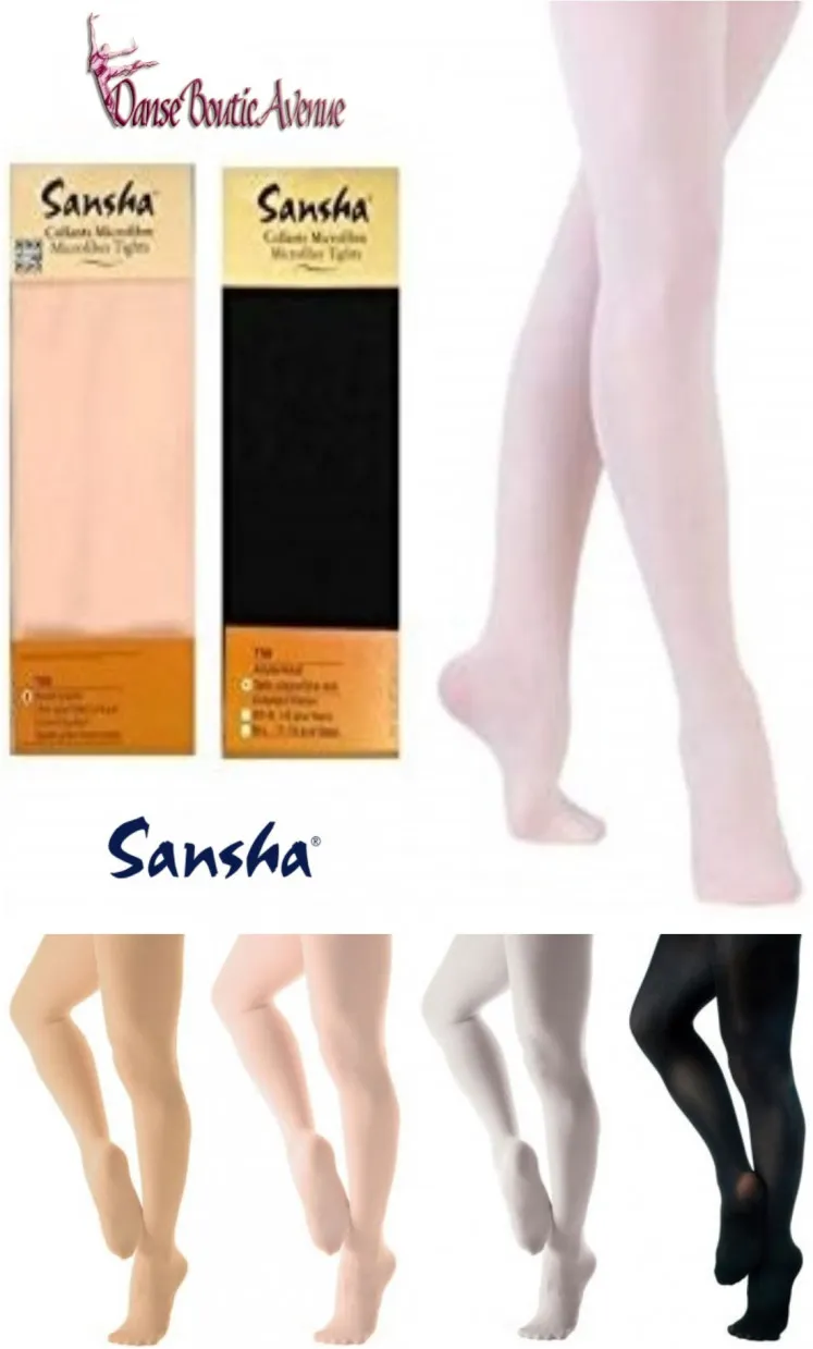 COLLANTS DANSE AVEC PIEDS ENFANTS ADULTES SANSHA T99 