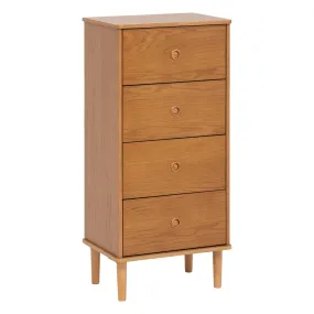 Commode en bois 4 tiroirs marron 