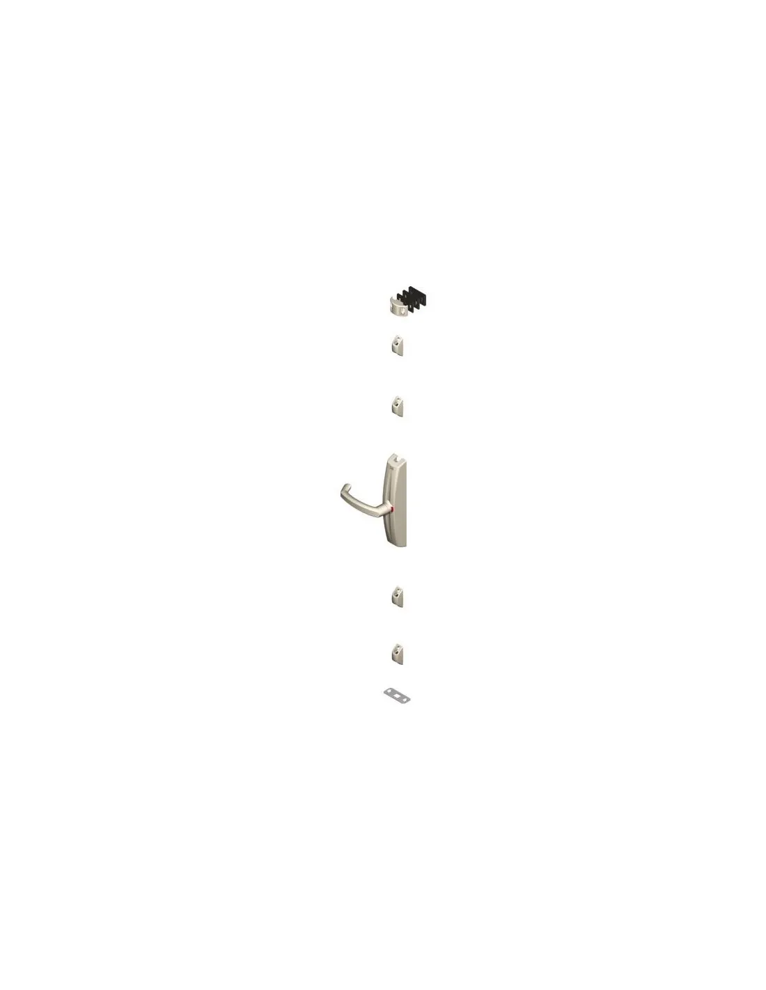 Cremone pompier dualis en applique poignee tournante blanc (sans tringle) - - DS7211-036LA CROISEE DS
