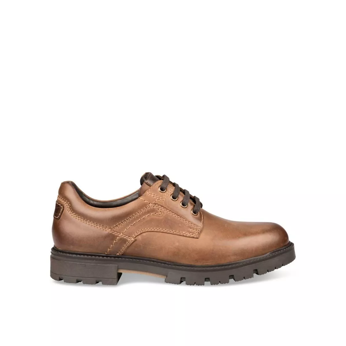 Derbies MARRON DENIM SIDE CUIR