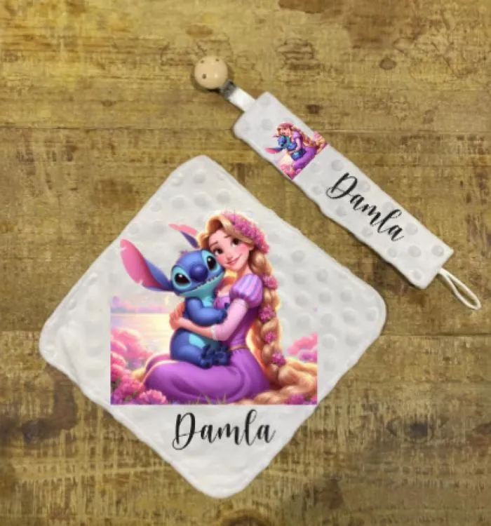 Doudou + attache sucette  personnalisé - Fait main avec ♥︎ - 3 mois  | Beebs