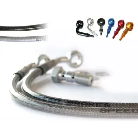 Durite de frein avant d'aviation SPEEDBRAKES carbone/raccord titane Yamaha XV 500 SE