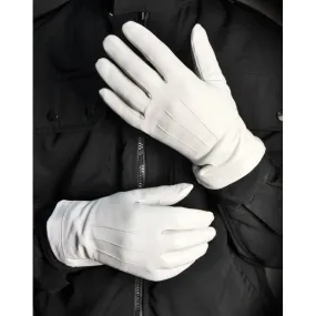 gants blanc cuir