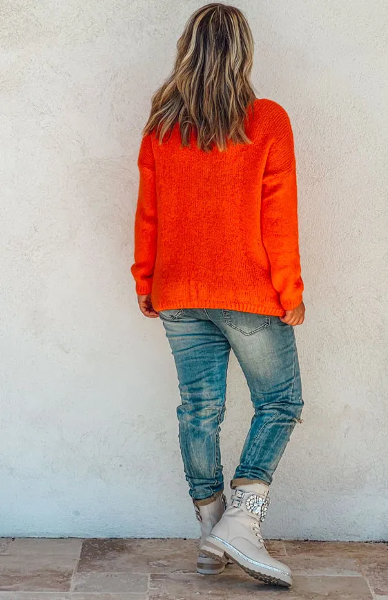 Gilet LEON orange Gilets Bohèmes 