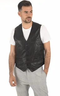 Gilet veston cuir noir La Canadienne - La Canadienne - Gilets Cuir Noir