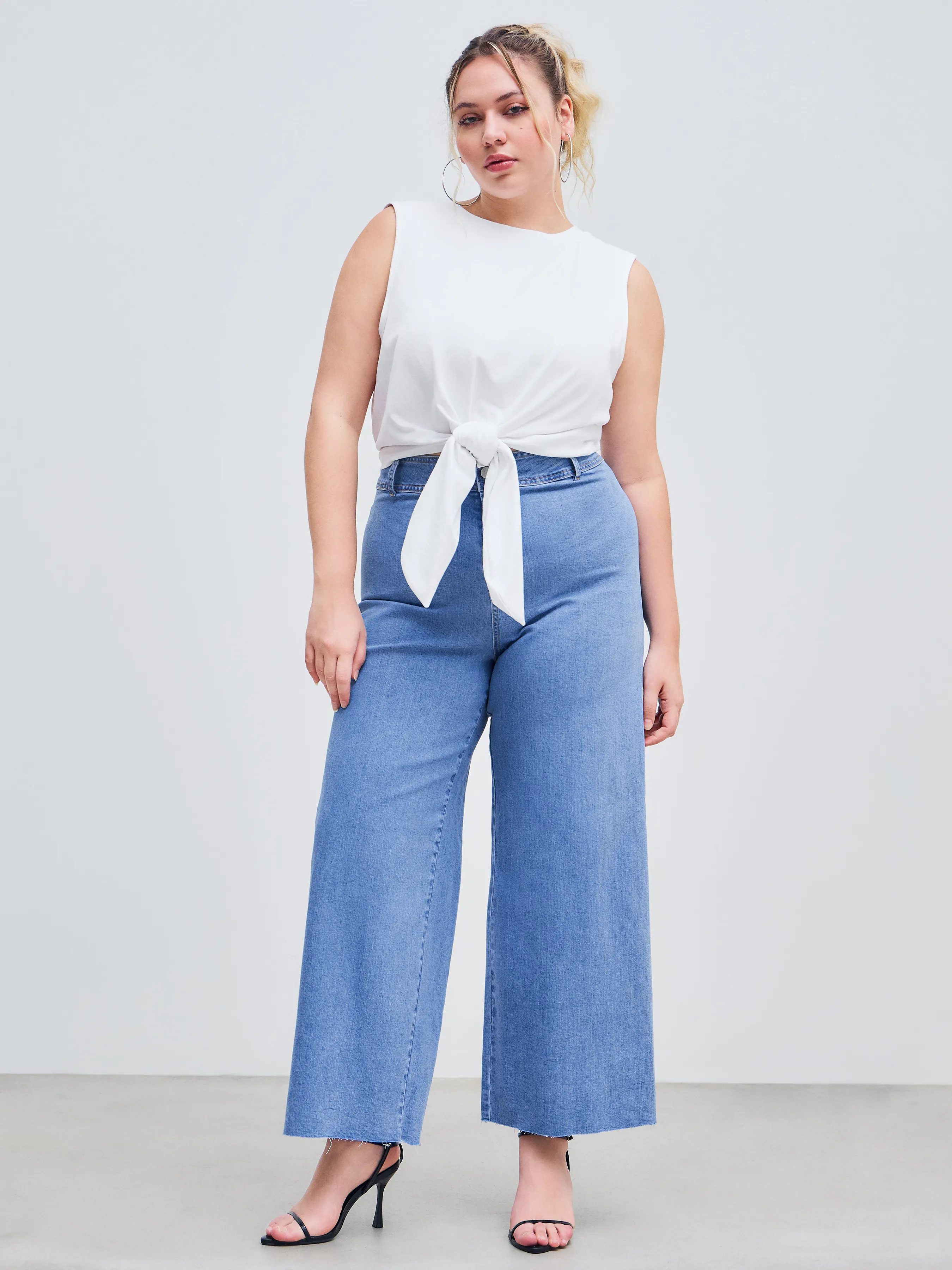Jeans en denim Cider extensible à taille moyenne avec poches unies Curve & Plus
