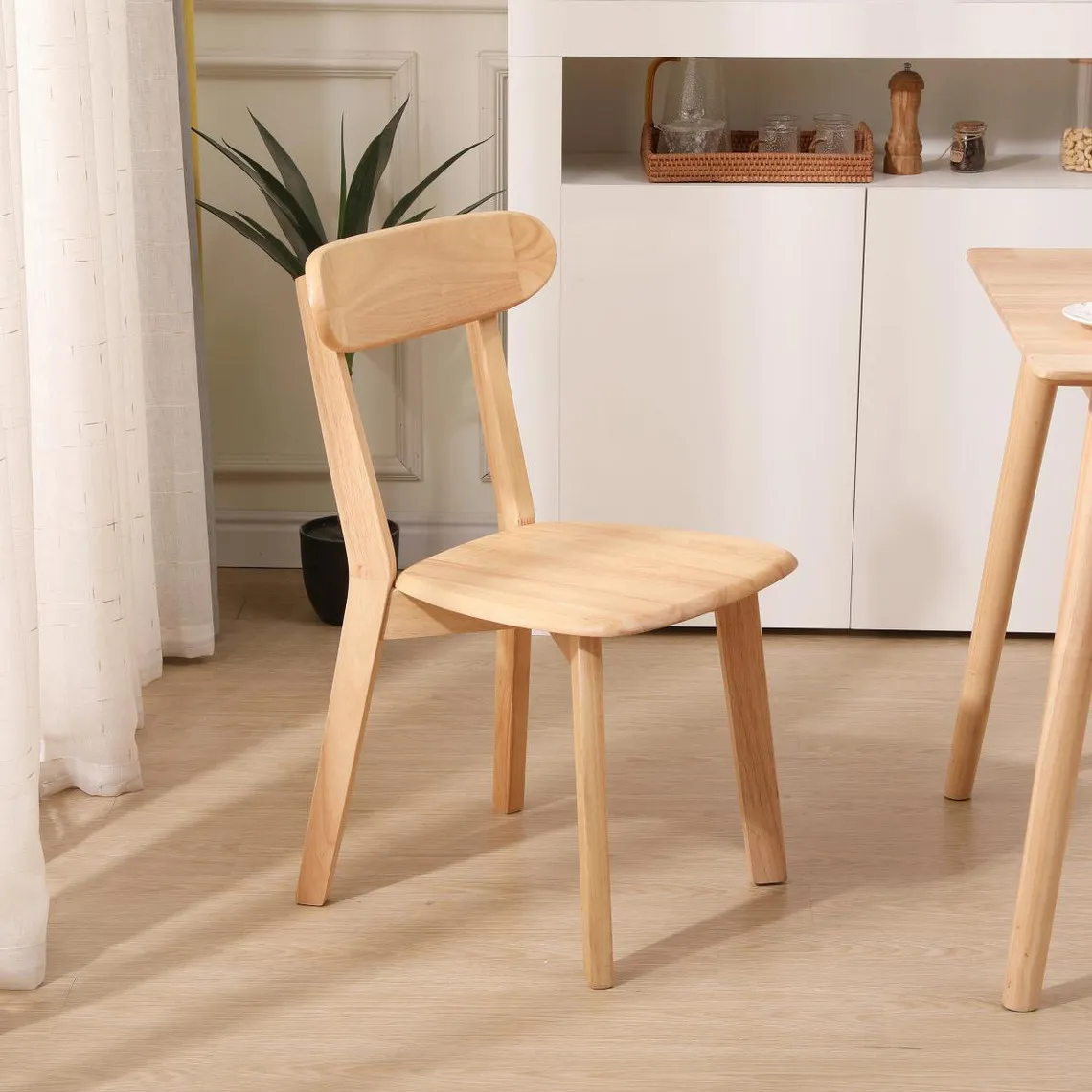 Lot de 2 Chaises de Salle a Manger Scandinave en Bois Massif Marron | 3 Suisses