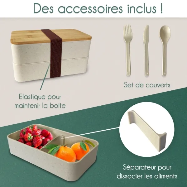 Lunchbox 2 étages à personnaliser avec votre prénom - Modèle Montagne