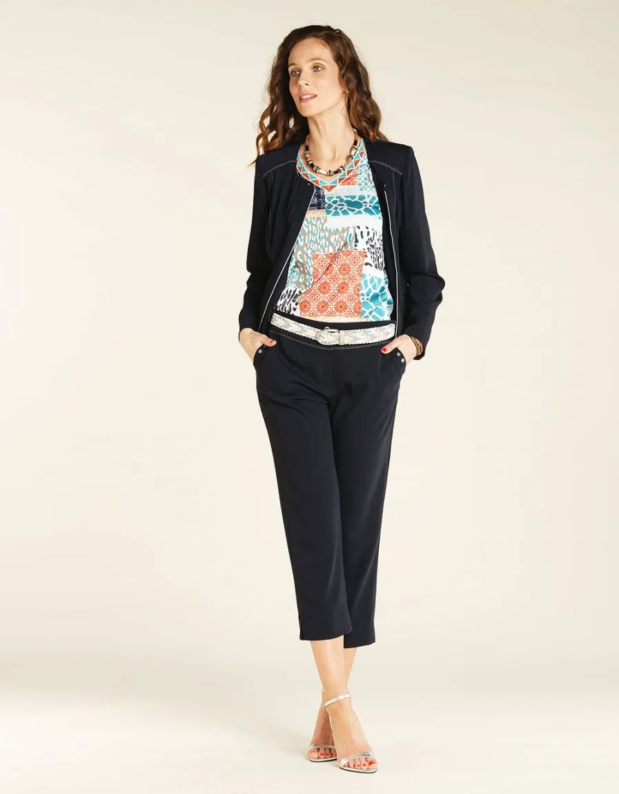 Pantacourt bleu fluide - Pantalons droits