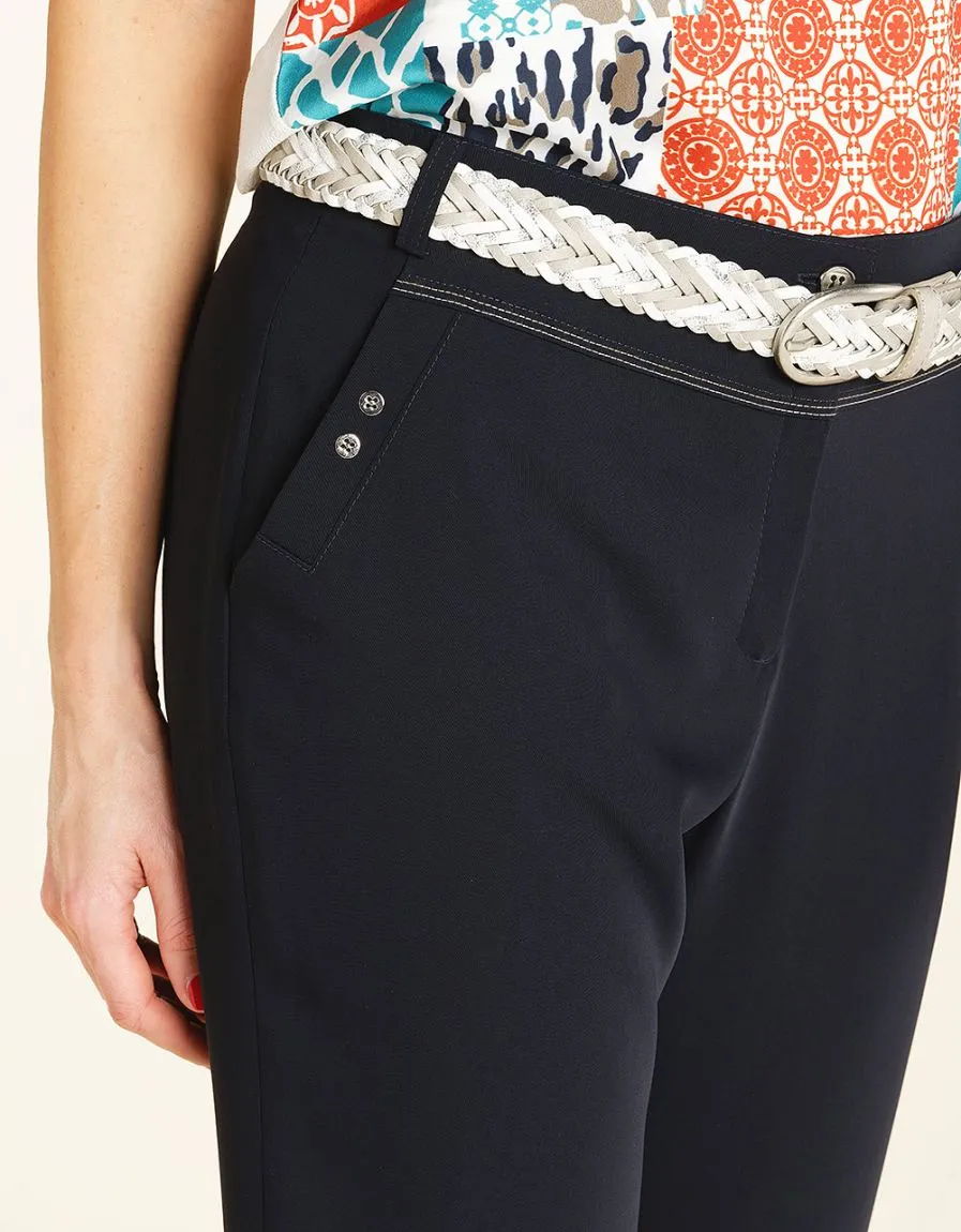 Pantacourt bleu fluide - Pantalons droits