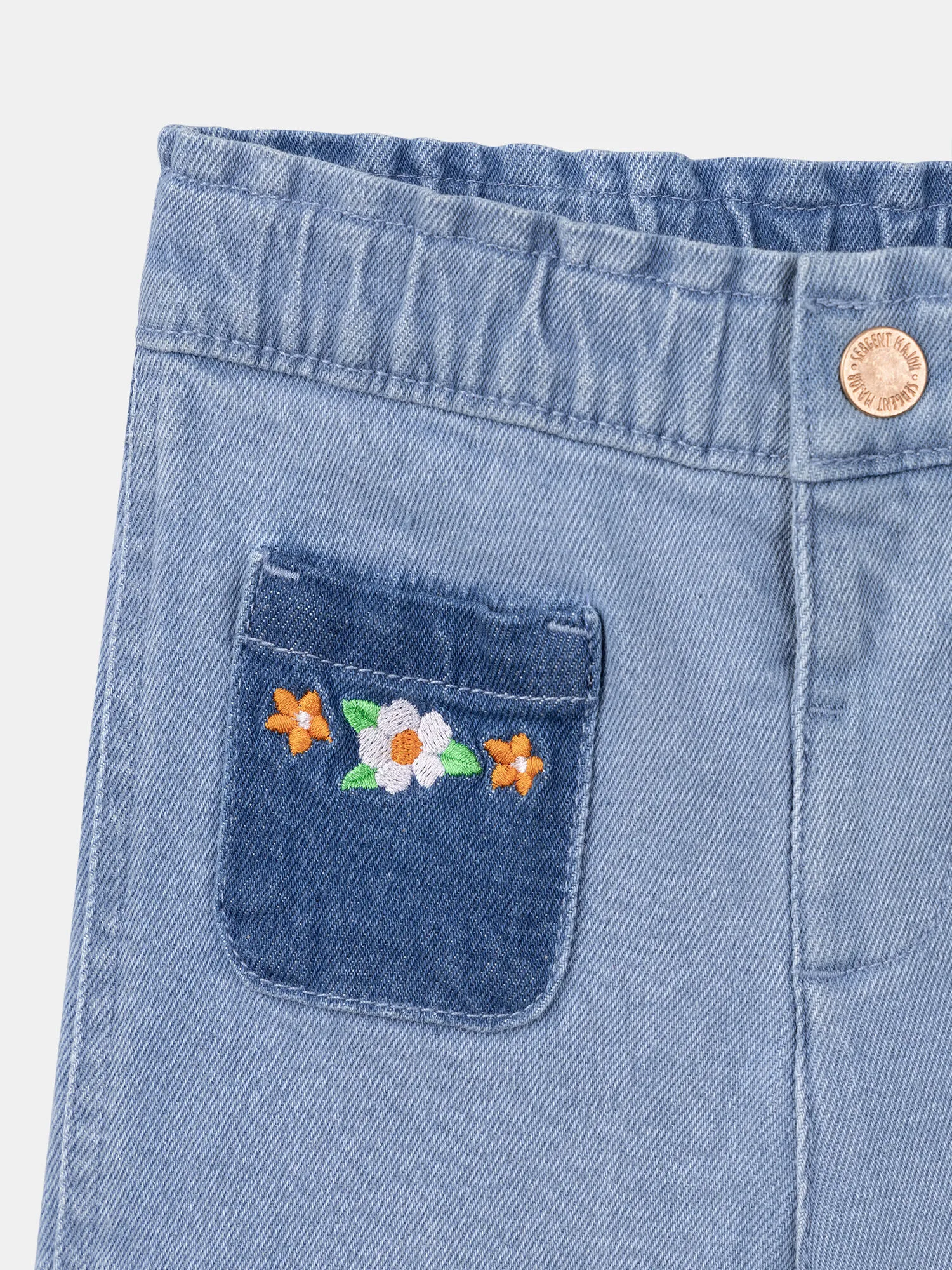 Pantalon évasée en denim clair
