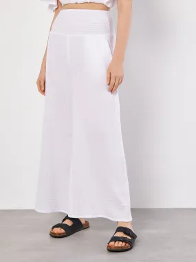 Pantalon Palazzo À Ceinture Smockée Vêtements Apricot