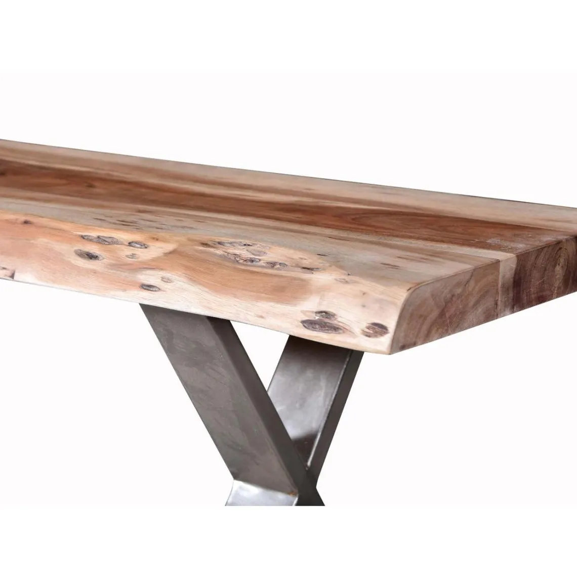 Plateau pour banc en Acacia massif Goa Marron   | 3 Suisses