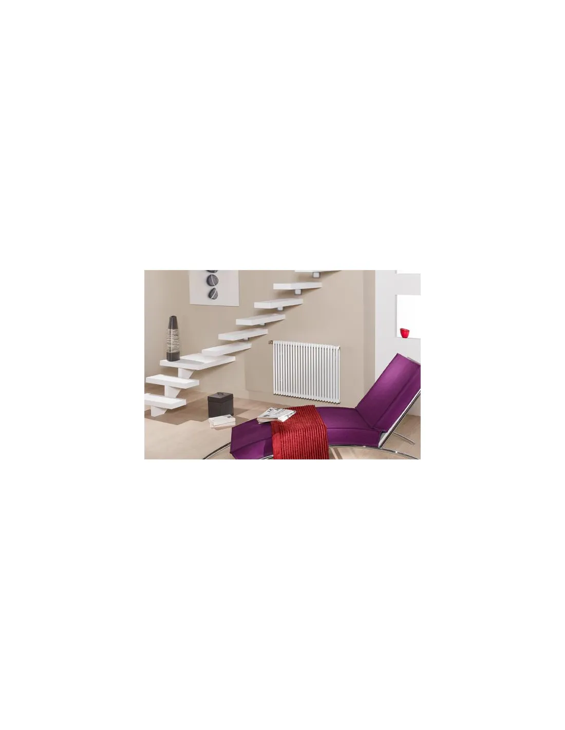 Radiateur eau chaude Kéva horizontal double Blanc RAL 9016 727W horizontal 600 mm / L 596 mm Acova HKD-060-059