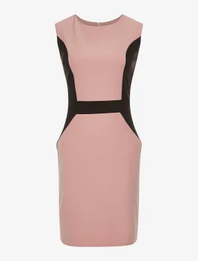 Robe bandes contrastées au ventre - rose