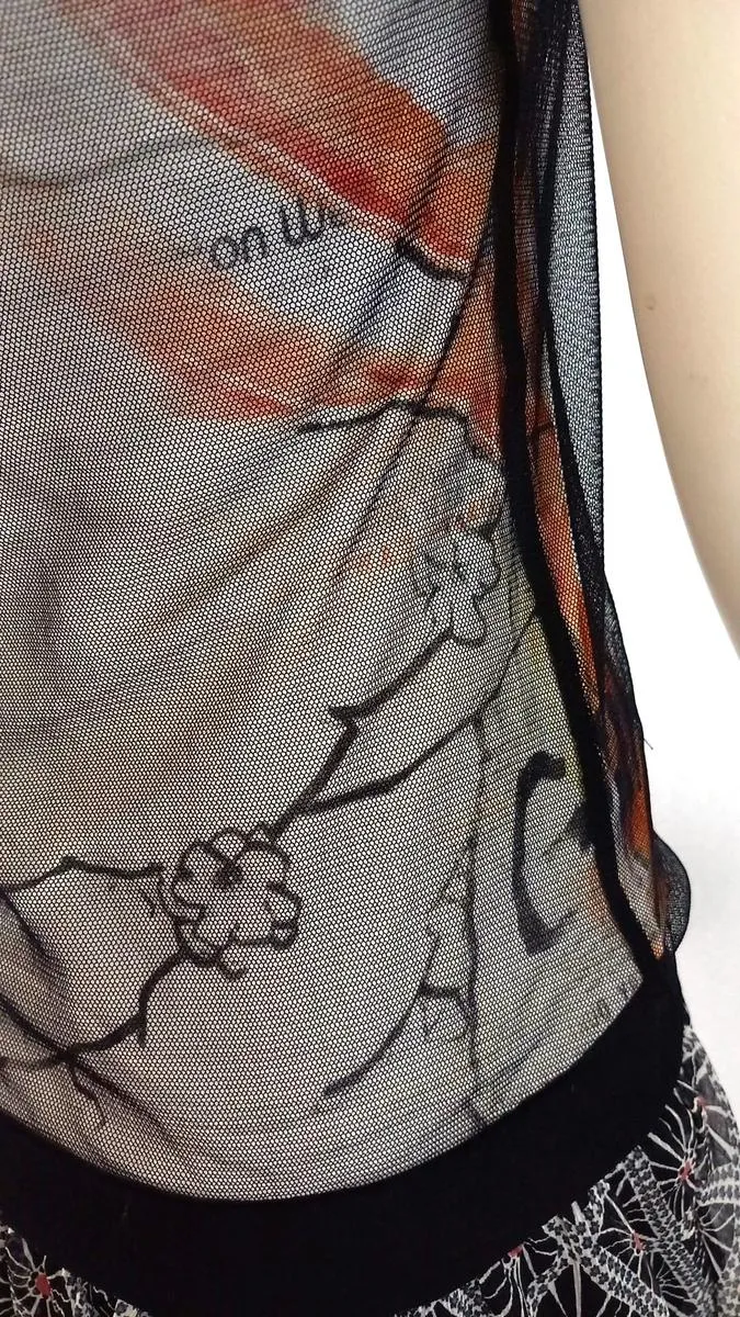 Robe boule manches courtes, noire blanche et corail - Cop. Copine - T.36