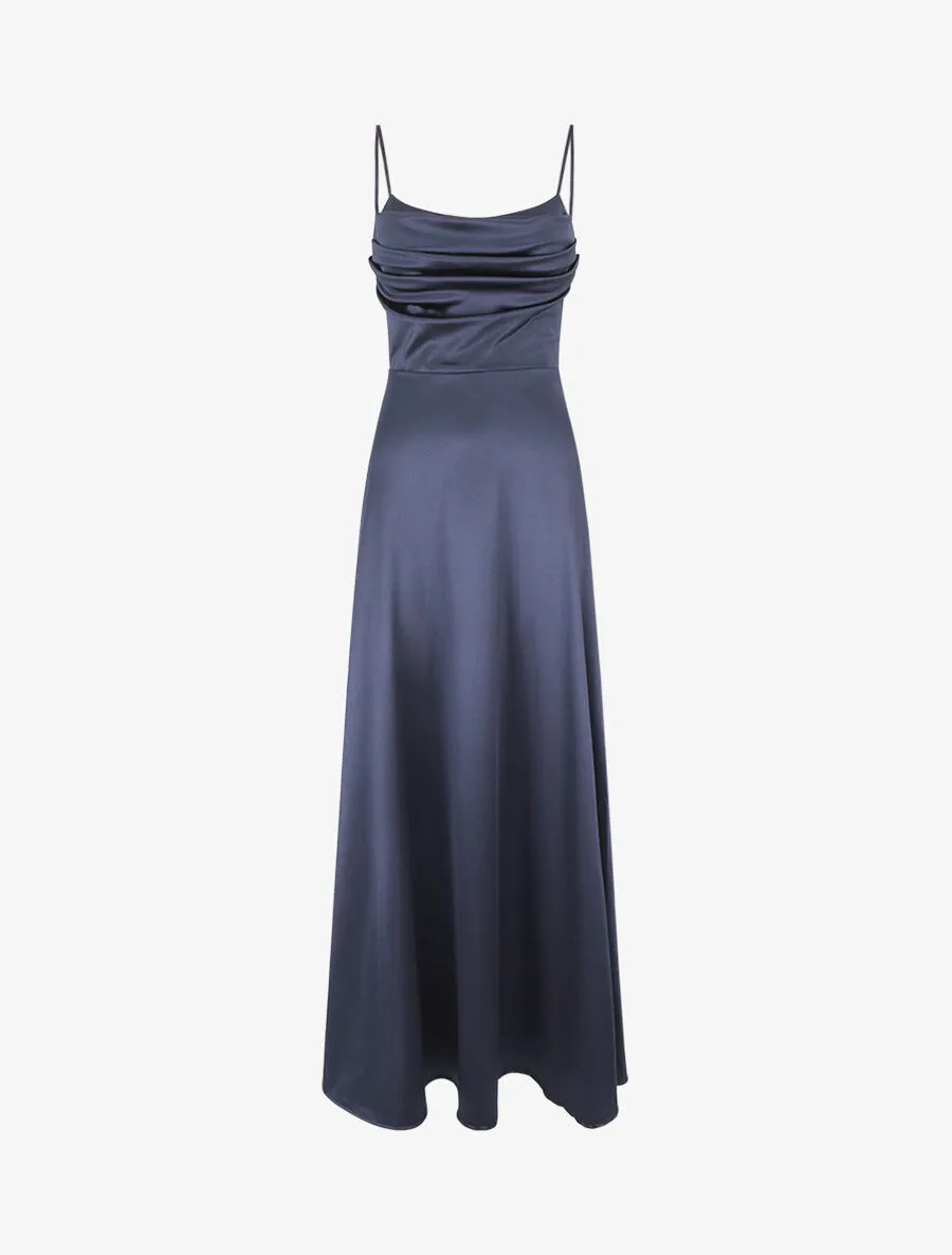Robe de soirée longue évasée - Marine