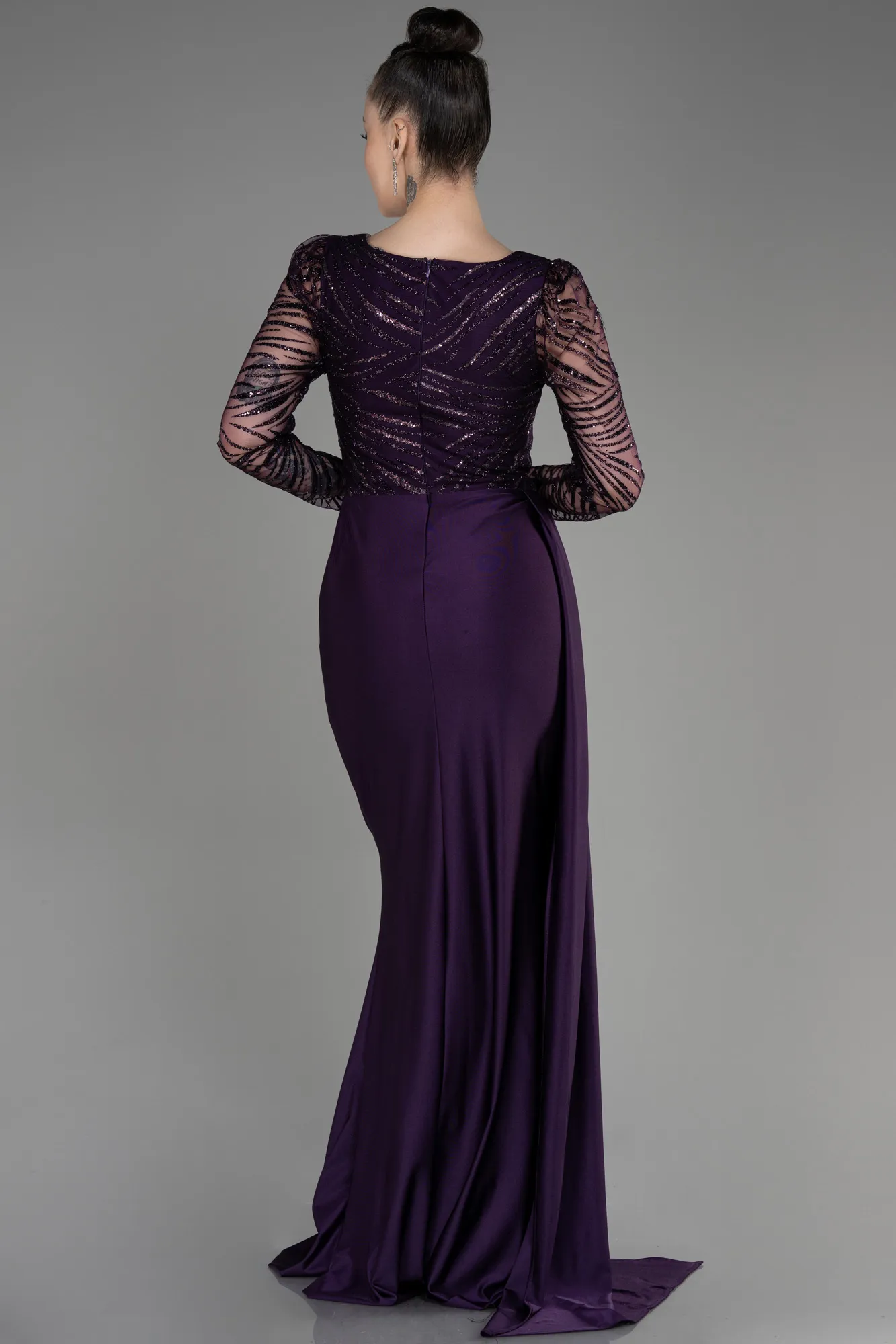 Robe de Soirée Longue Bleu Marine ABU3834