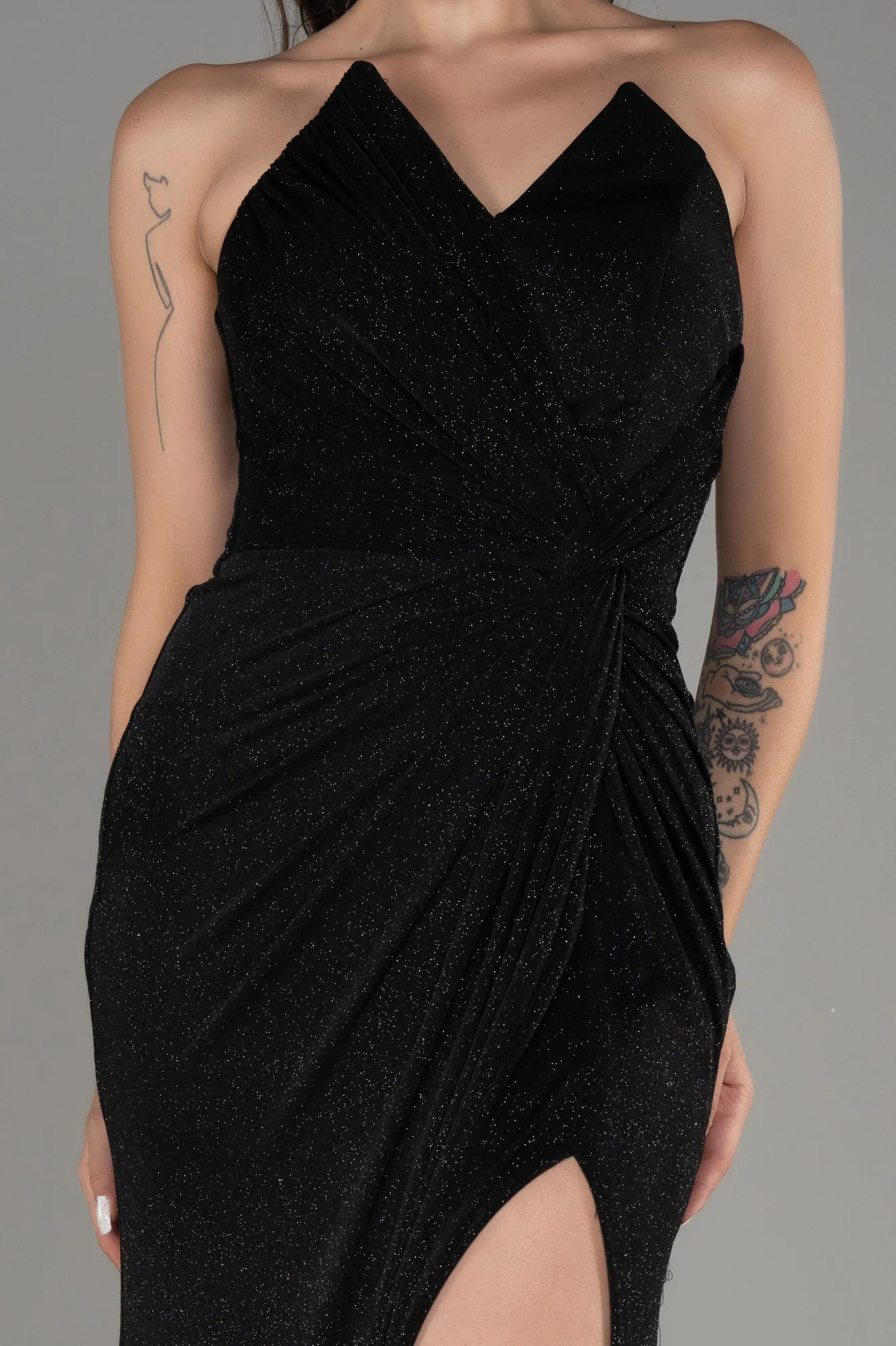 Robe de Soirée Longue Bleu Marine ABU4011