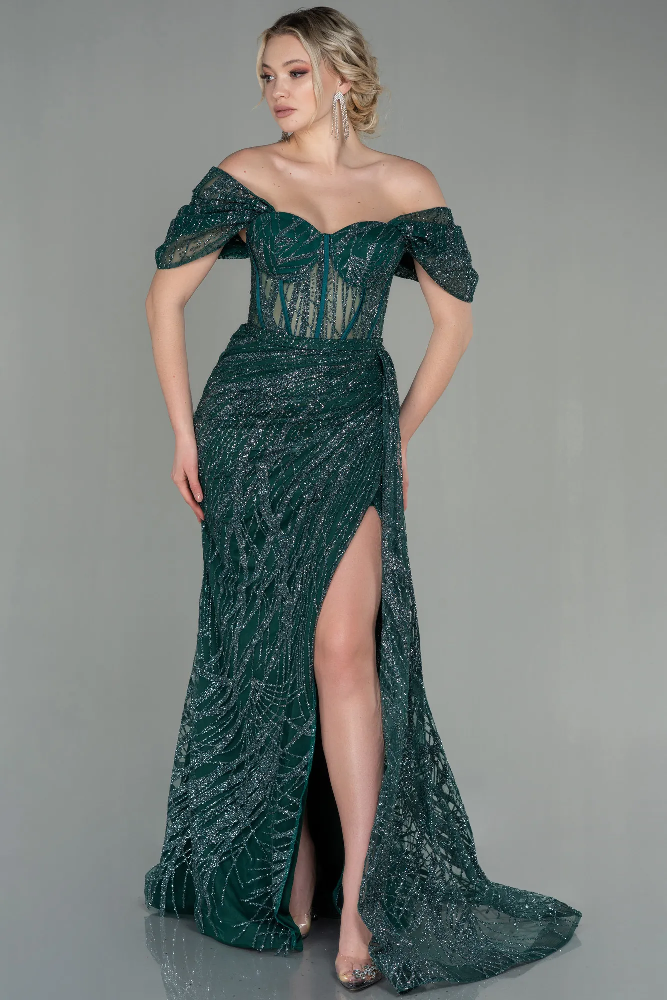 Robe de Soirée Longue Émeraude ABU2706
