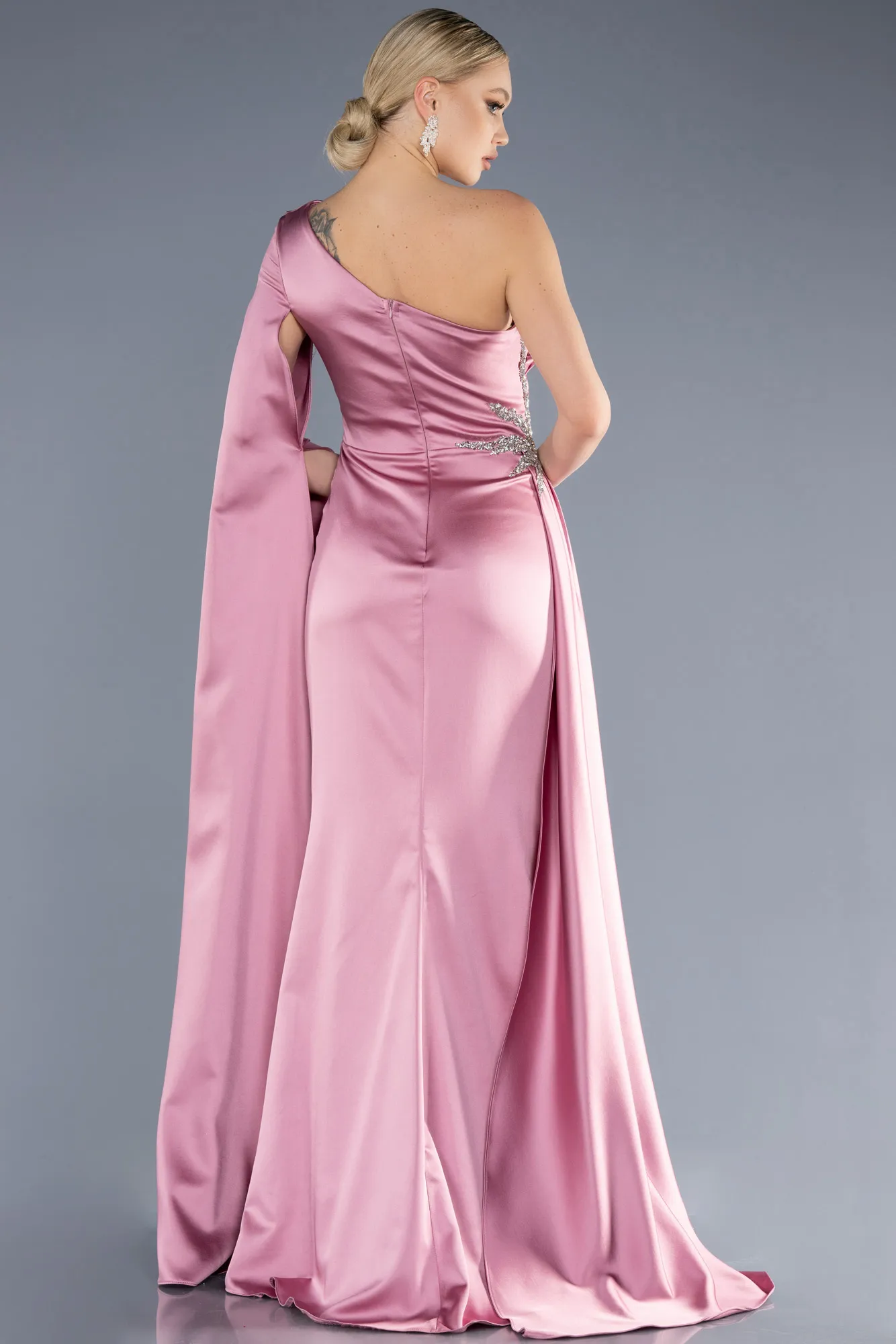 Robe De Soirée Satin Longue Émeraude ABU3545