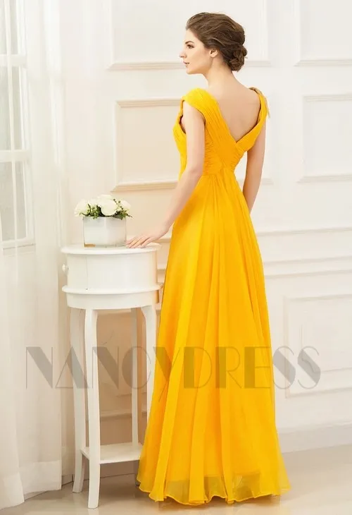 robe longue de soirée jaune long