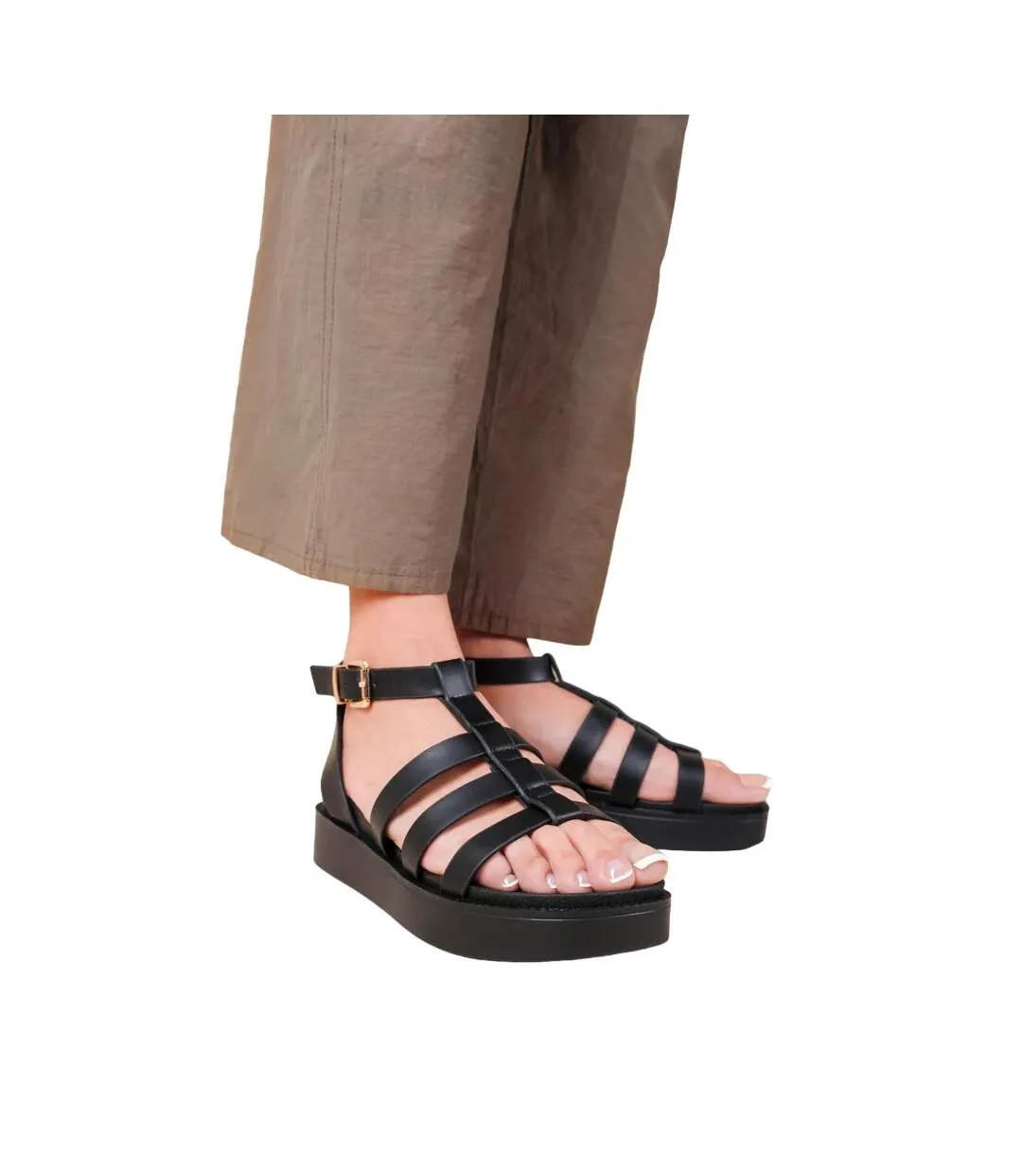 Sandales gladiateur dubai femme noir Where's That From