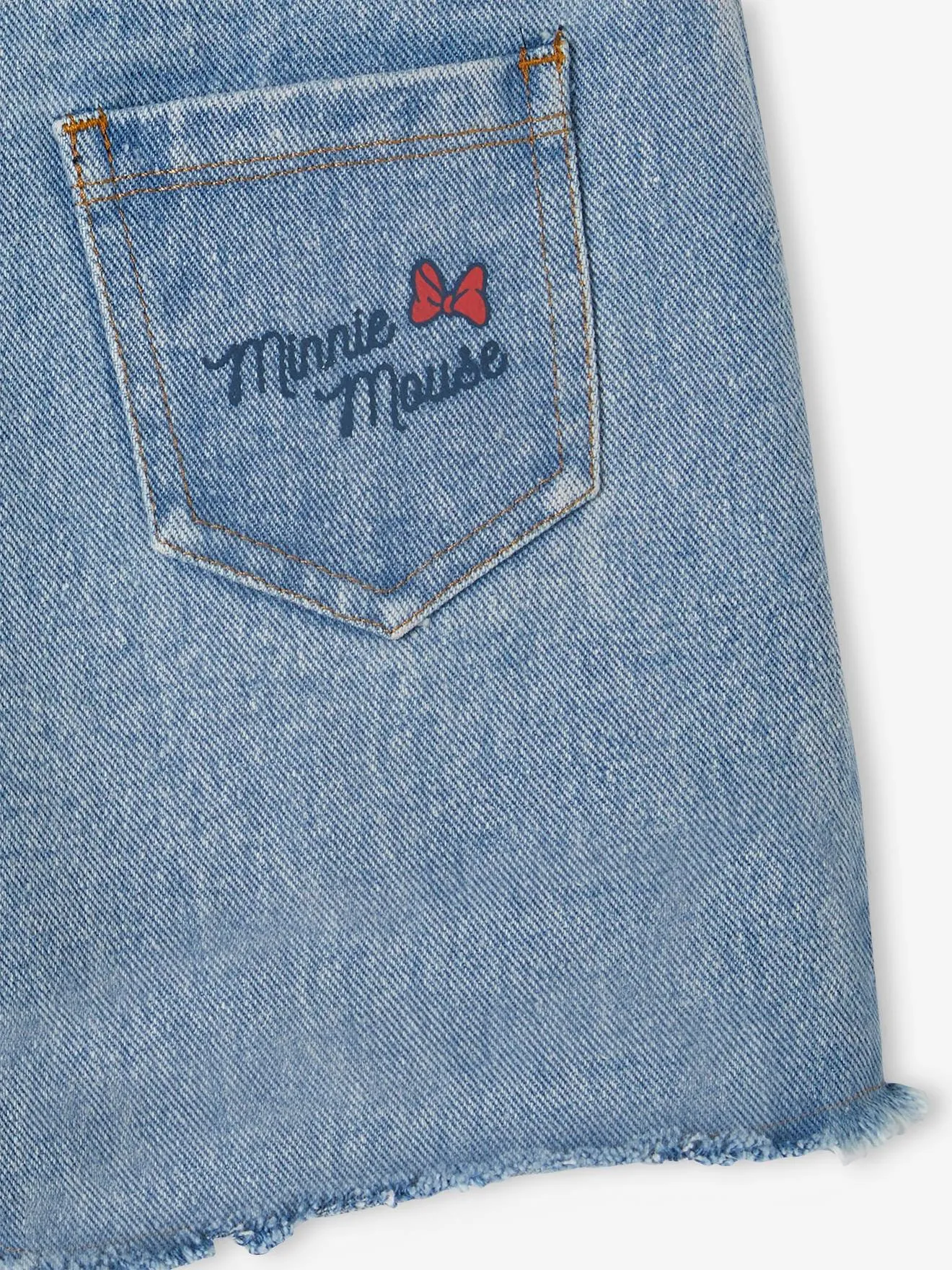 Short fille Disney® Minnie en denim brodé denim brut - Minnie