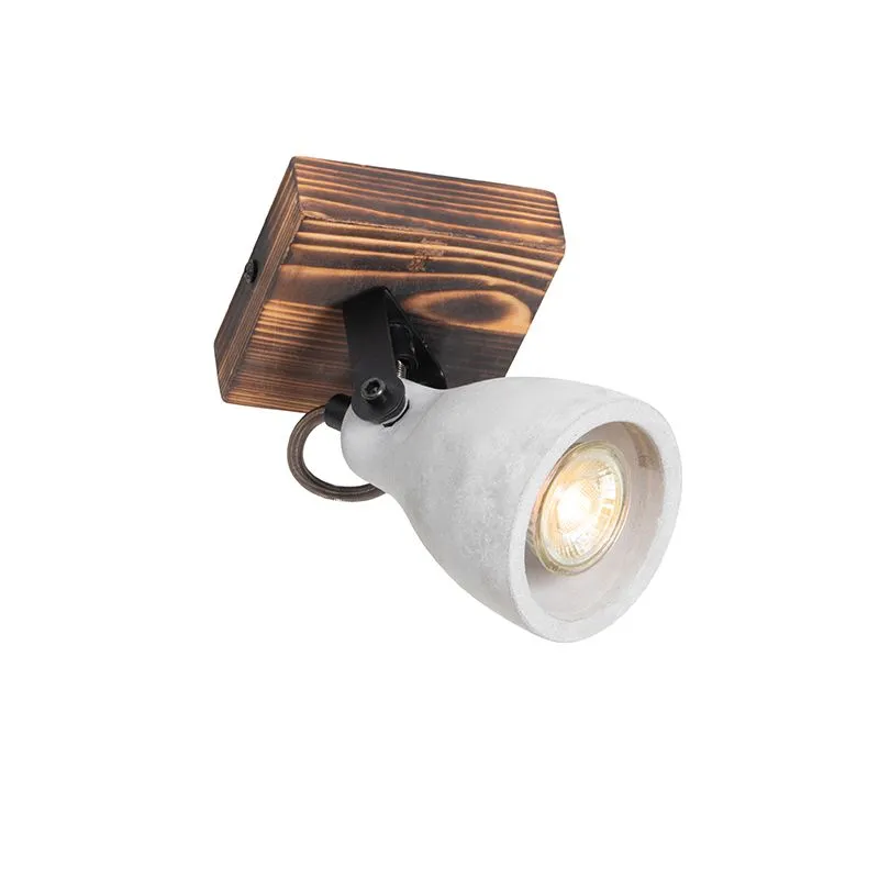 Spot de plafond industriel bois avec béton - Creto
