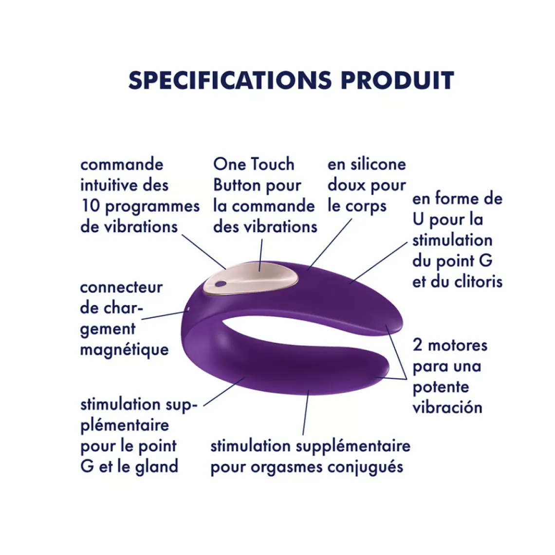 Stimulateur connecté pour couple  - Violet | 3 Suisses