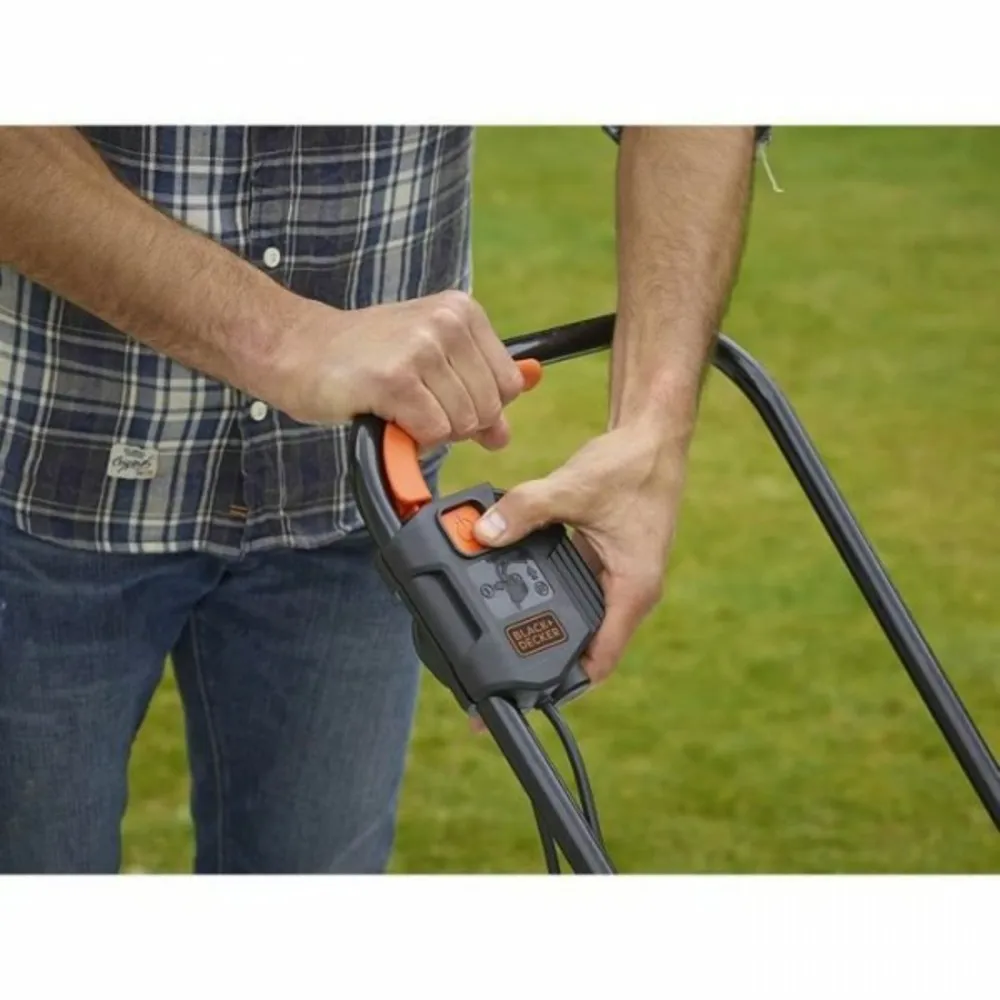 Tondeuse a gazon a gazon electrique filaire 1200w 32 cm - black+decker - bemw451-qs - 3 hauteurs réglables