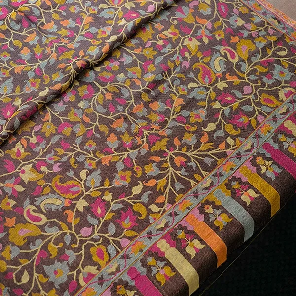 Écharpe Coton Brodées Fleurs | Vêtements Indiens | Pankaj e-Boutique
